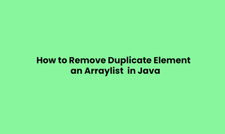 How to Remove Duplicate Element an Arraylist in Java